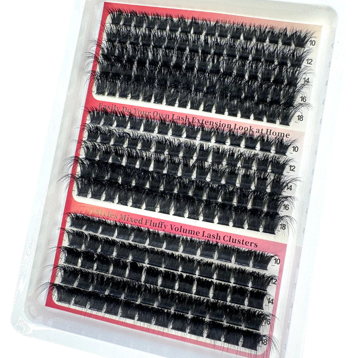 New 15 Rows DIY 5D Fluffy Lash Clusters – 60D–200D Wispy Thick Individual Eyelash Extensions 10–20mm Volume Lash Kit for Salon-Style Look