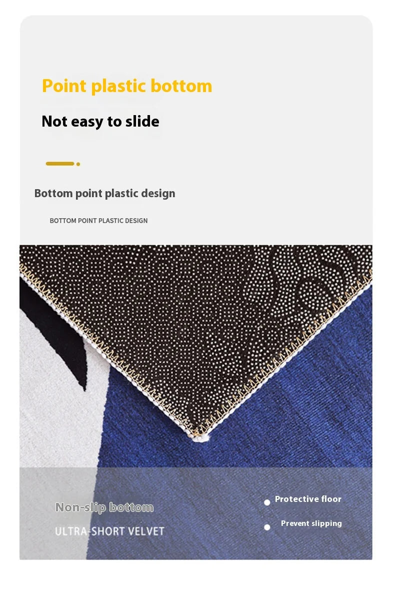 VIKAMA Premium Light Luxury Geometric Rug – Easy-Care Lightweight Carpet for Living Room, Bedroom & Office