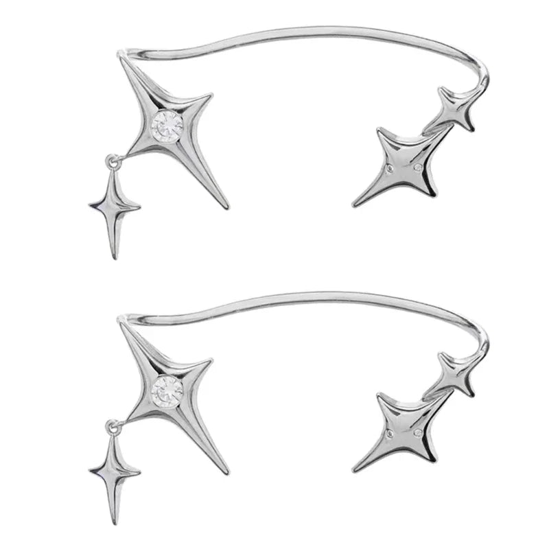 Sparkling Fashion Star Clip Earrings - Simple Ear Cuff & Climber Jewelry Gift