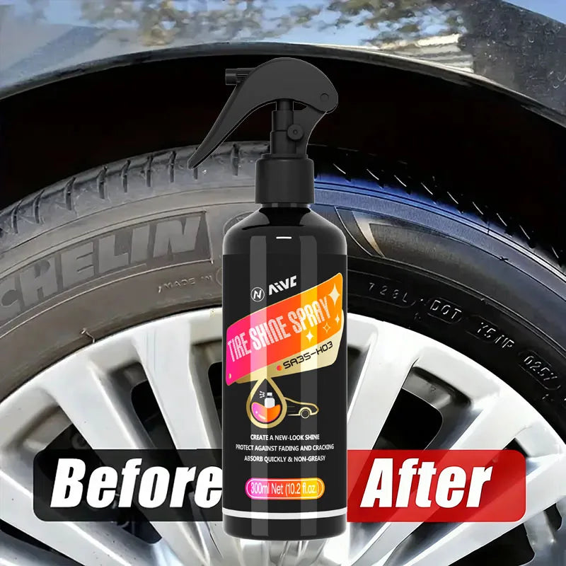 Tire Shine Spray - Long-Lasting Gloss Rubber & Plastic Restorer
