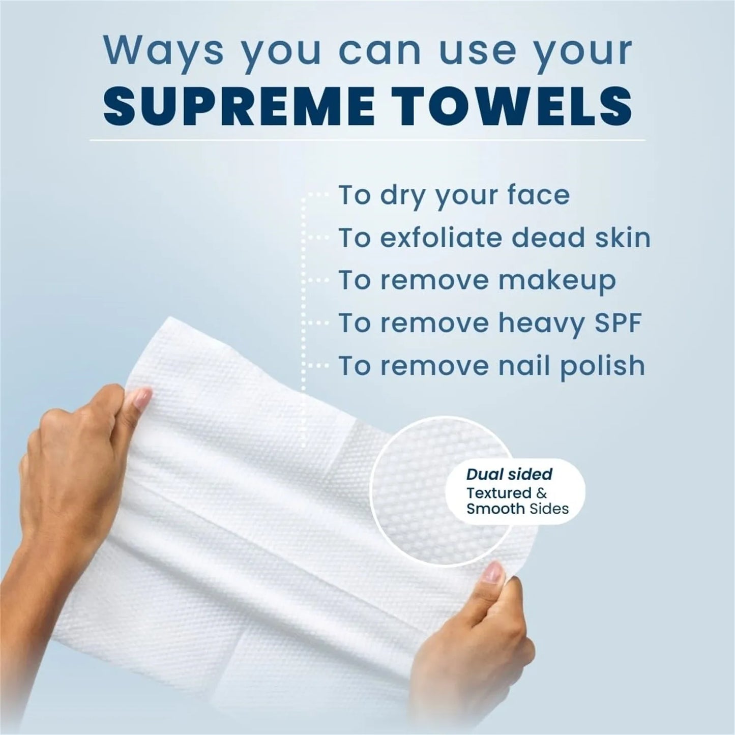 50pcs Disposable Clean Towels β Ultra Soft Face Towels, Clinically Tested Facial Makeup Remover Dry Wipes