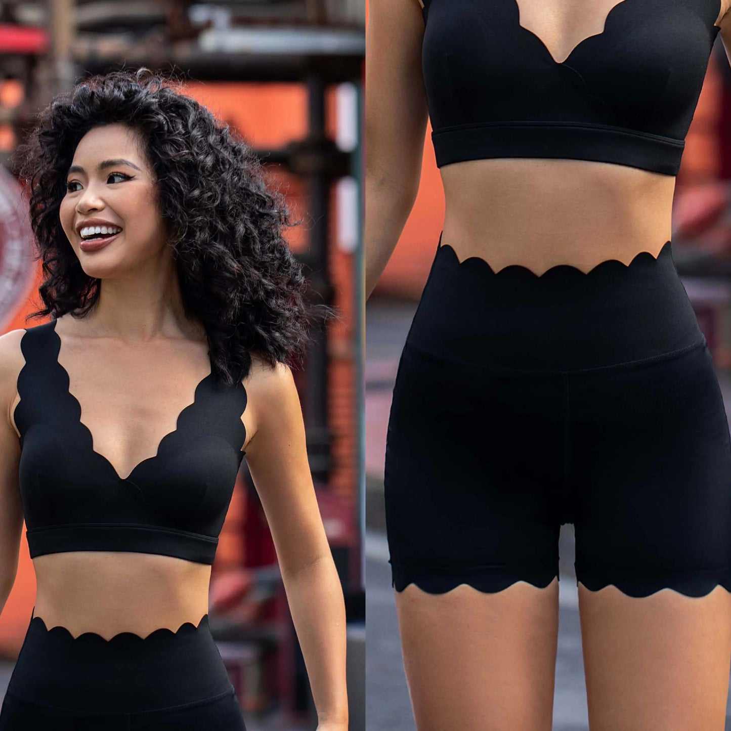 Women’s 2-Piece Yoga Set – Shockproof V-Neck Sports Bra & Lifting Hip Shorts, Soft Gym & Pilates Workout Clothing