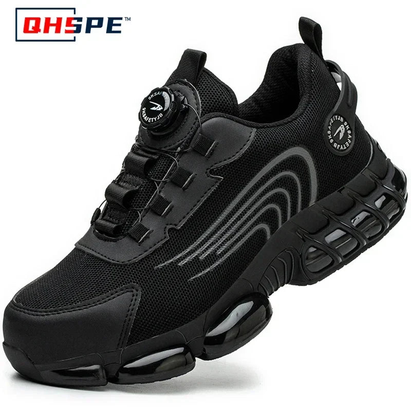 Rotating Button Safety Shoes for Men – Anti-Smash, Anti-Puncture Work & Security Protective Boots, Fashion Sport Design