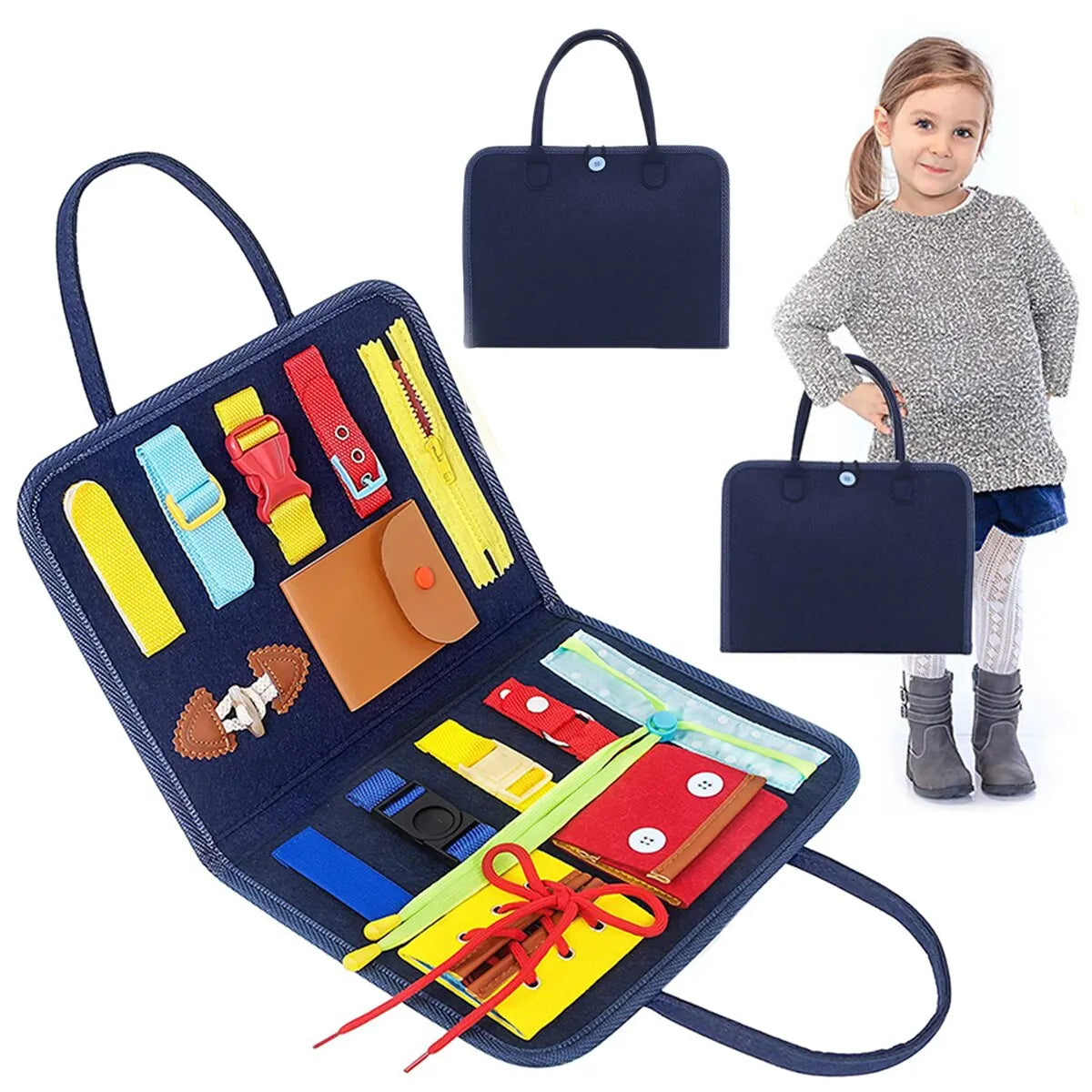 Montessori Busy Board for Toddlers – Sensory Toy for Preschool Learning & Fine Motor Skills, Travel Activities for Boys