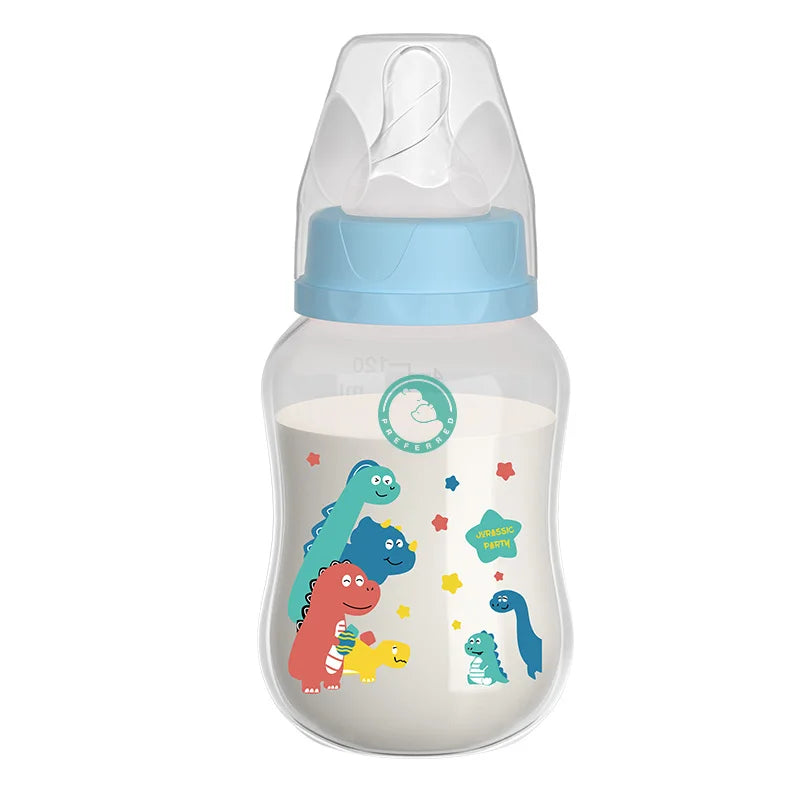 Dr.isla 150/240ML Baby PP Bottle – Wide Mouth Newborn Milk Bottle with Handle & BPA Free, Patterned Baby Cup