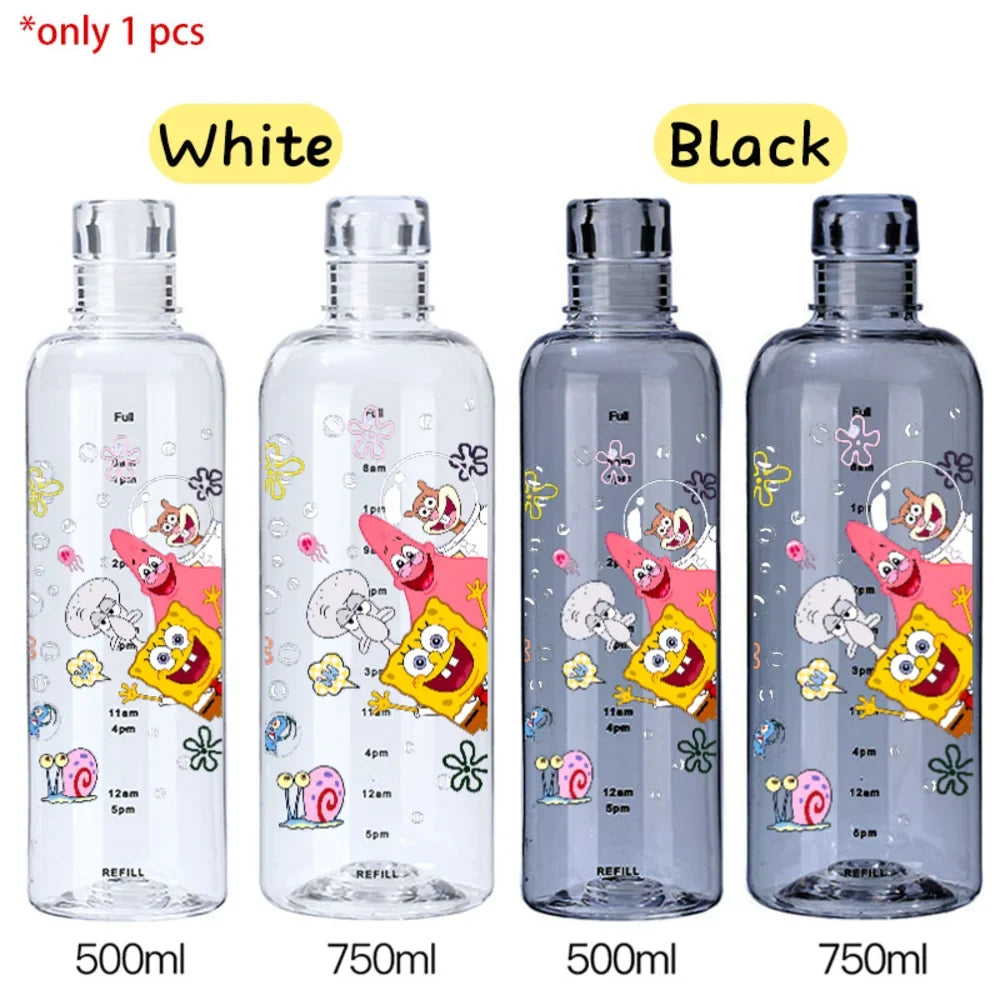 SpongeBob Graduated Water Cup - 500ml/750ml BPA-Free Plastic Bottle