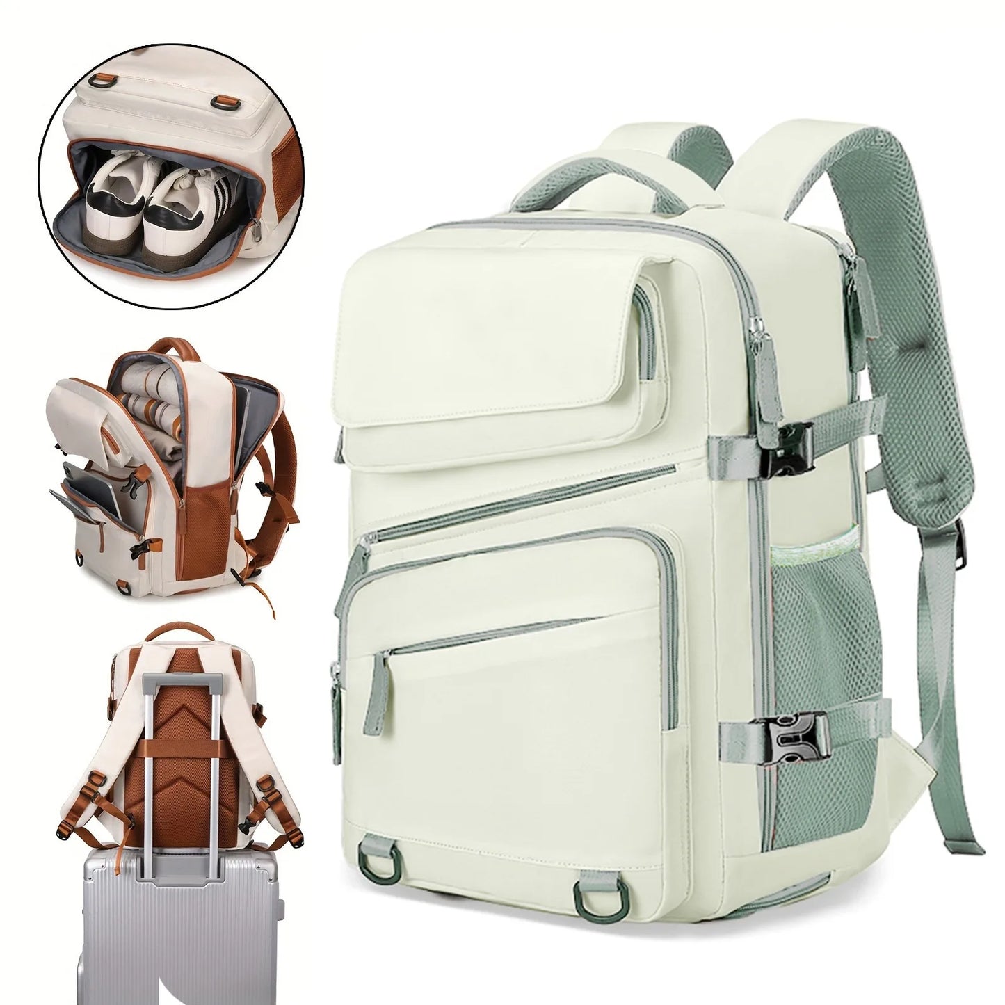 Expandable Business Backpack for Men & Women, Large Capacity Laptop Travel Backpack & Computer Bag