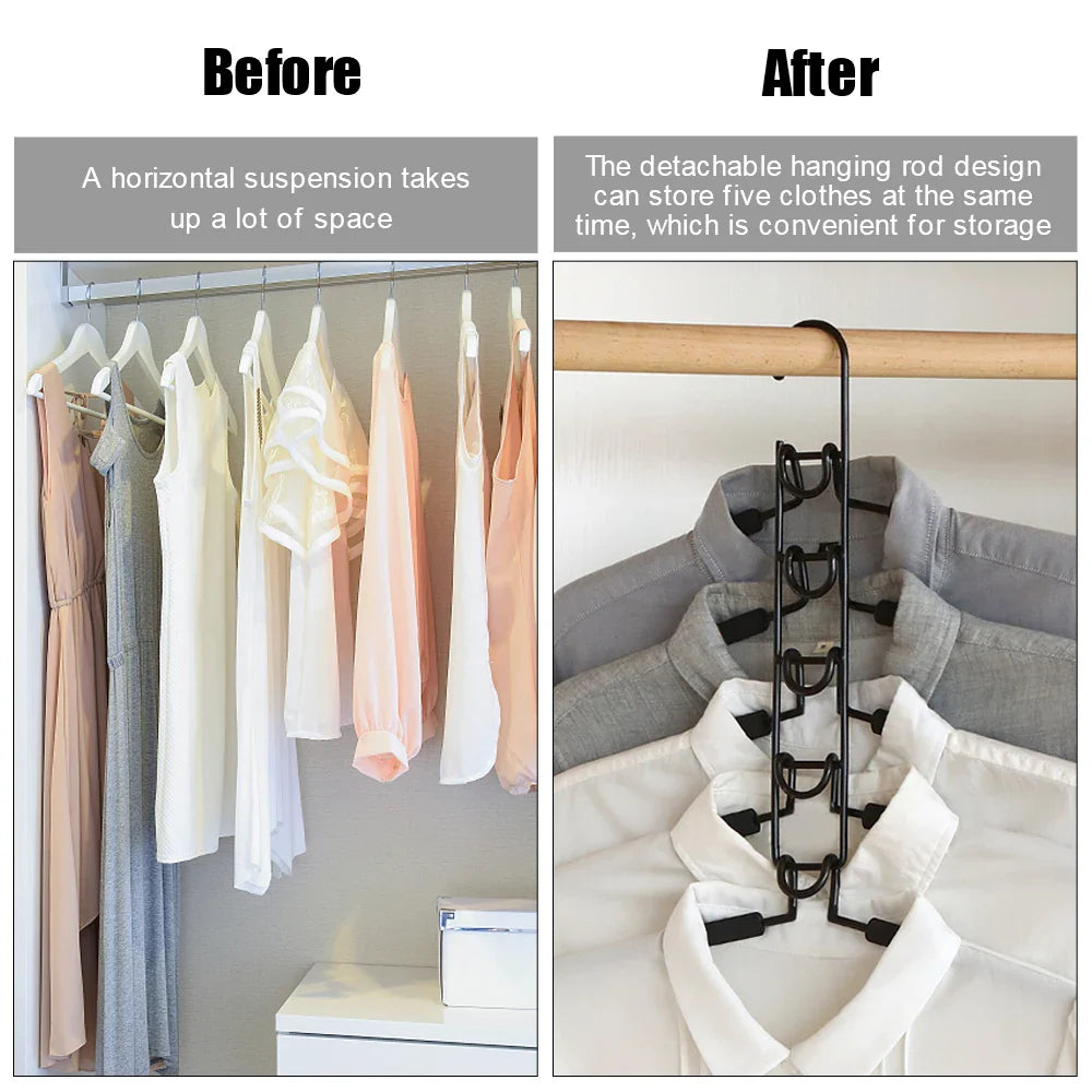 5-Layer Indoor Clothes Drying Rack β Space-Saving Mounted Hanger with Detachable Storage