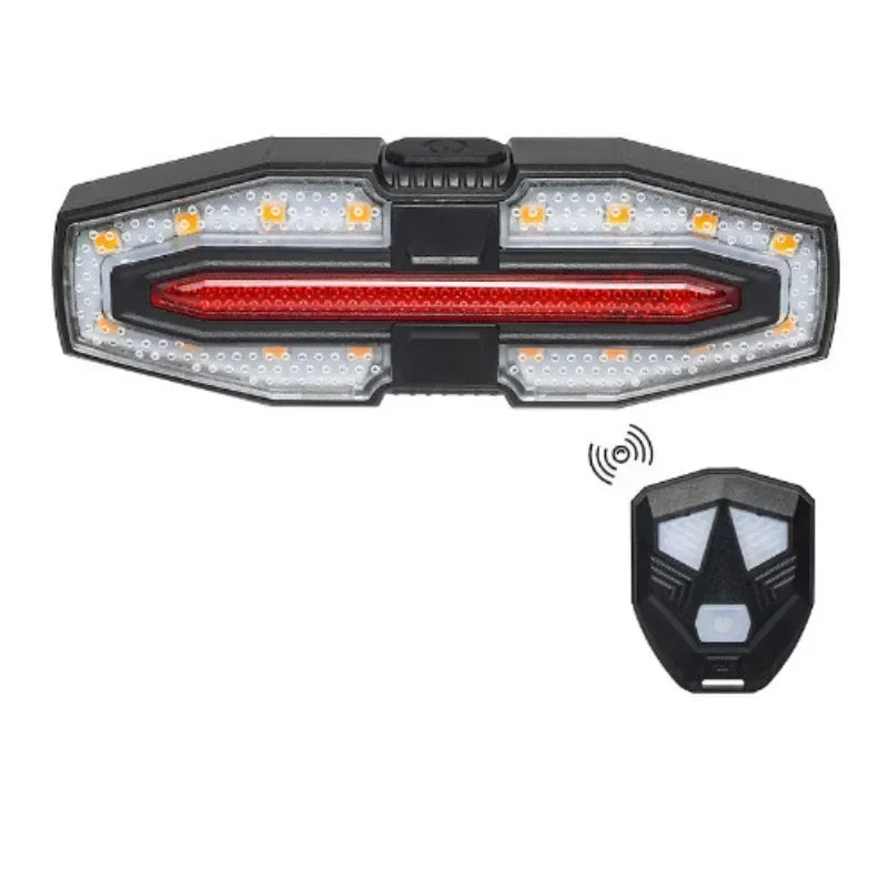 Rechargeable Bike Tail Light with Turn Signals | Wireless Remote Cycling Back Light for Night Riding