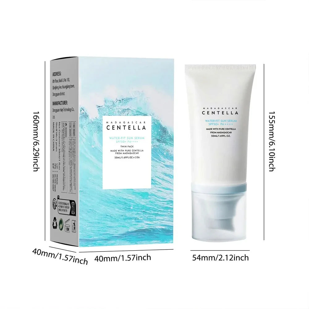 50+ SPF Facial Sunscreen Cream β Centella Sunblock for Skin Whitening, Moisturizing & Body Protection