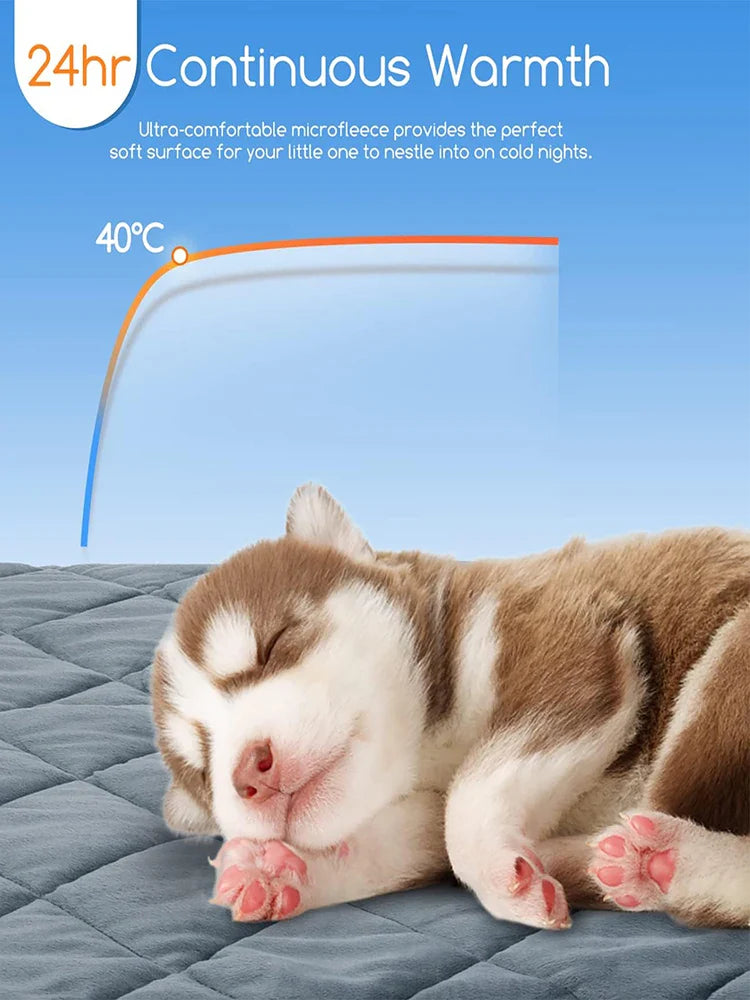Self-Heating Pet Pad — Extra Warm Thermal Dog & Cat Crate Mat, Washable Anti-Slip Kennel Bed for Small & Medium Pets