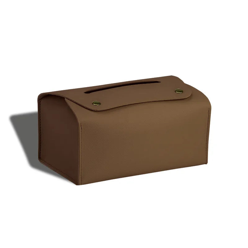 PU Leather Tissue Box – Desktop Storage Organizer for Dining Room, Living Room & Kitchen, 1PC