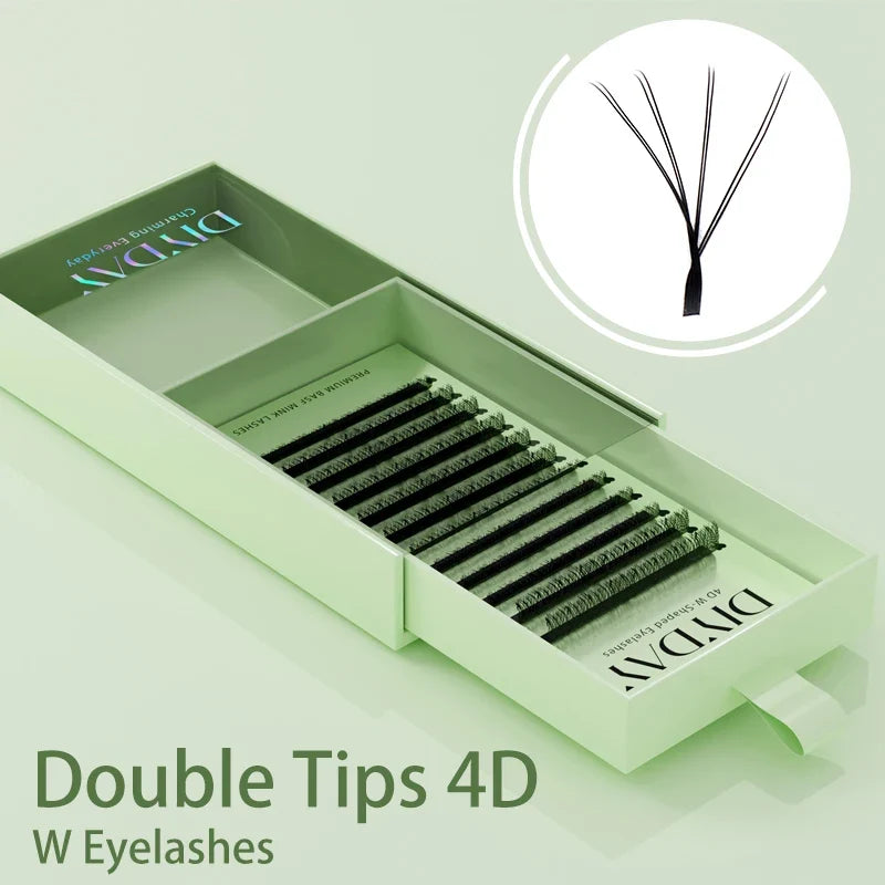 DIYDAY W Shape Eyelash Extensions - 3D-8D Blooming Volume Premade Fan Lashes for Natural Soft Eye Makeup Look