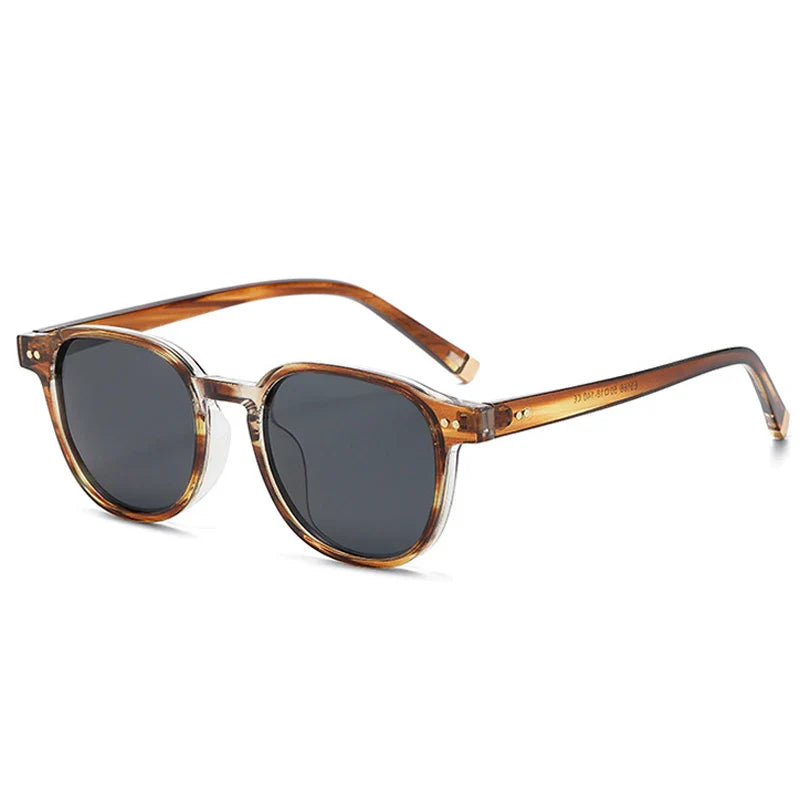 SHAUNA Retro Square Polarized Sunglasses — Fashion Rivet-Decorated Shades for Women & Men, UV400 Driving Sun Glasses