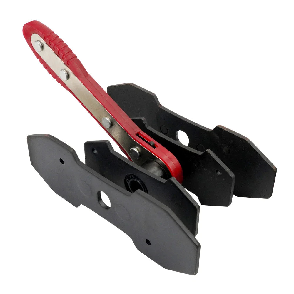 360° Swivel Ratchet Brake Caliper Press Tool with Piston Spreader & 2 Steel Plates for Disc Brake Repair
