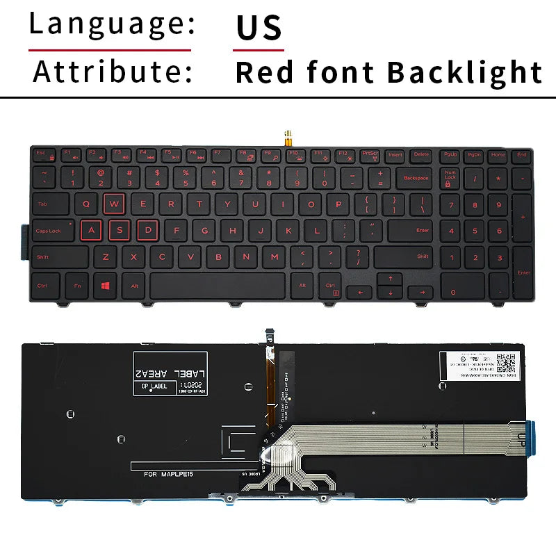 Dell Inspiron 15 Keyboard Replacement – BR/SP/US Russian Layout Backlit Keyboard for 3567 5577 5555 5557 5559 3543 5547 5549 5548 P39F P51F