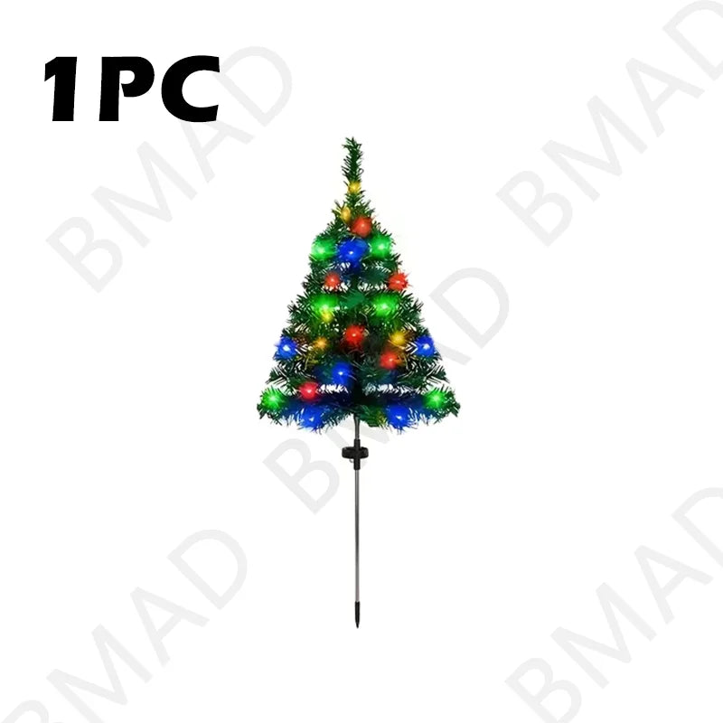 Outdoor Solar Christmas Tree Lights - Waterproof LED Lawn Lamps for Garden, Patio & Holiday Decor