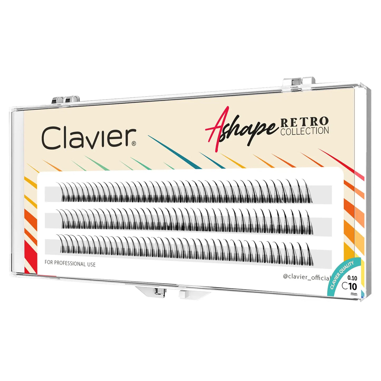 Clavier Vintage A-Shape Individual Eyelash Clusters β High-Quality Synthetic Silk Lash Extensions for Natural Look
