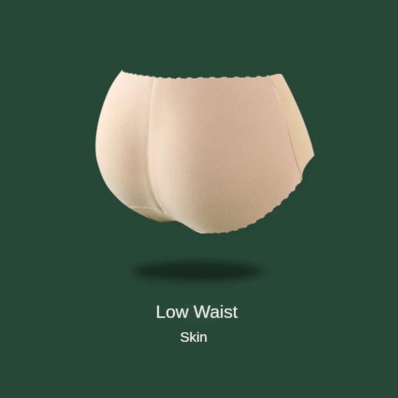 Women’s Low Waist Mesh Tummy Control Panty – Slimming Padded Seamless Underwear, Fake Buttock Body Shaper & Hip Enhancer