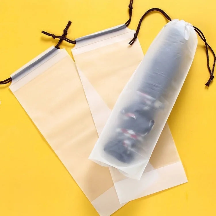 3PCS Rain Umbrella Covers – Reusable Waterproof Translucent Plastic Drawstring Bags, Portable Umbrella Storage