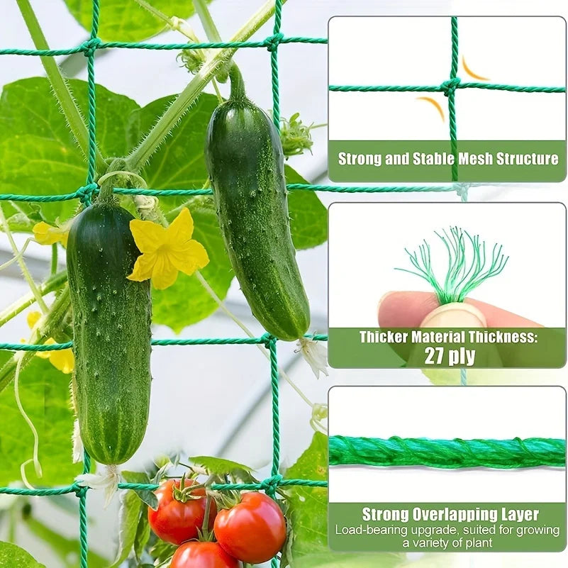 Heavy Duty Garden Climbing Plant Support Net – Durable Nylon Trellis Mesh for Cucumbers, Tomatoes & Fruit Plants