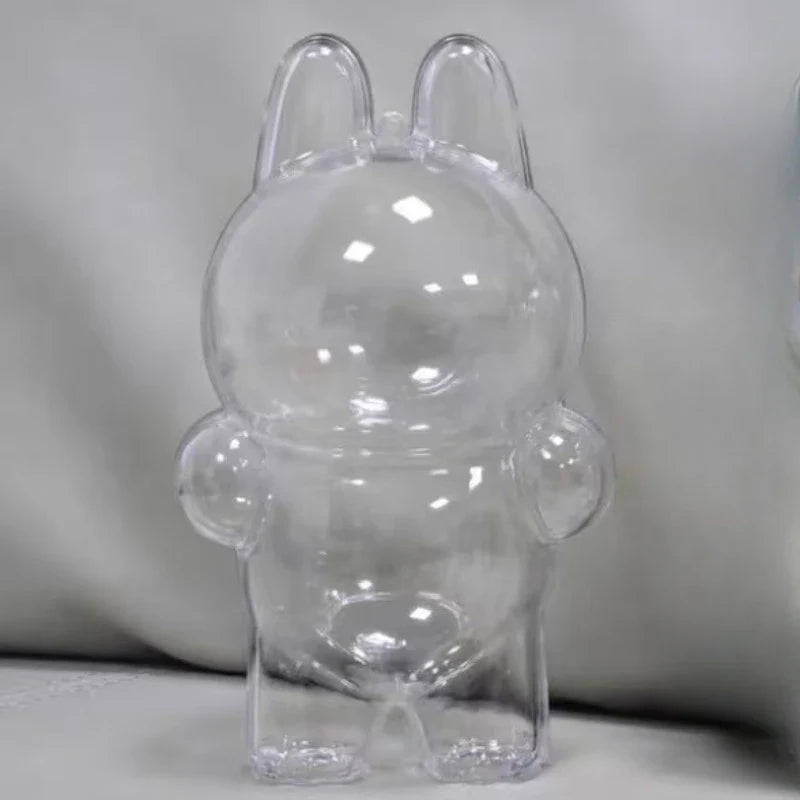 Labubu Transparent Protective Cover – Cute Elf Plushie Display Bag & Mini Portable Storage Box for Stuffed Toys