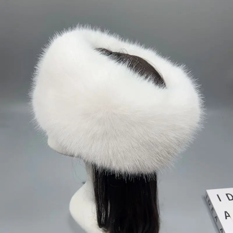 Fashion Fluffy Faux Fur Winter Hat – Women’s Warm Ear Protection Ski & Snow Headband Cap