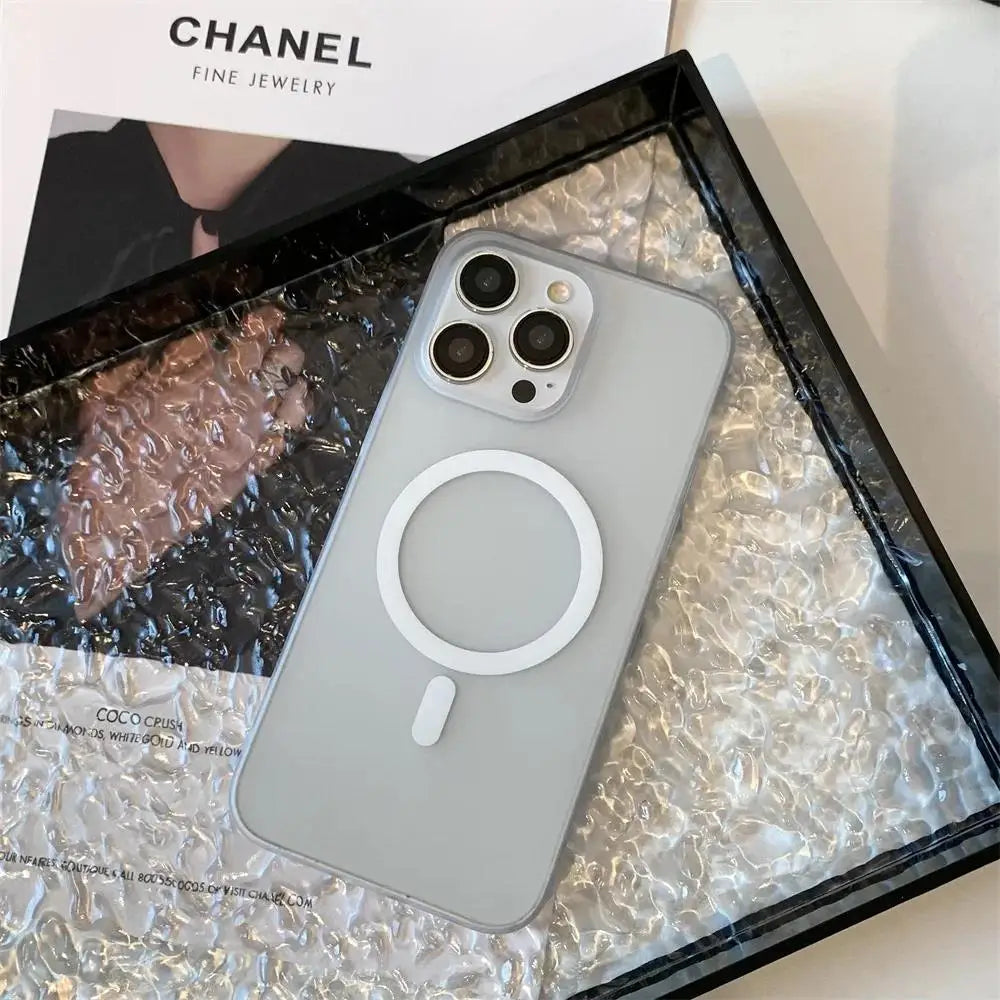 Matte Ultra-Thin iPhone Case – Hard PC Translucent Cover with MagSafe Magnetic Wireless Charging, Fits iPhone 11-17 Pro Max