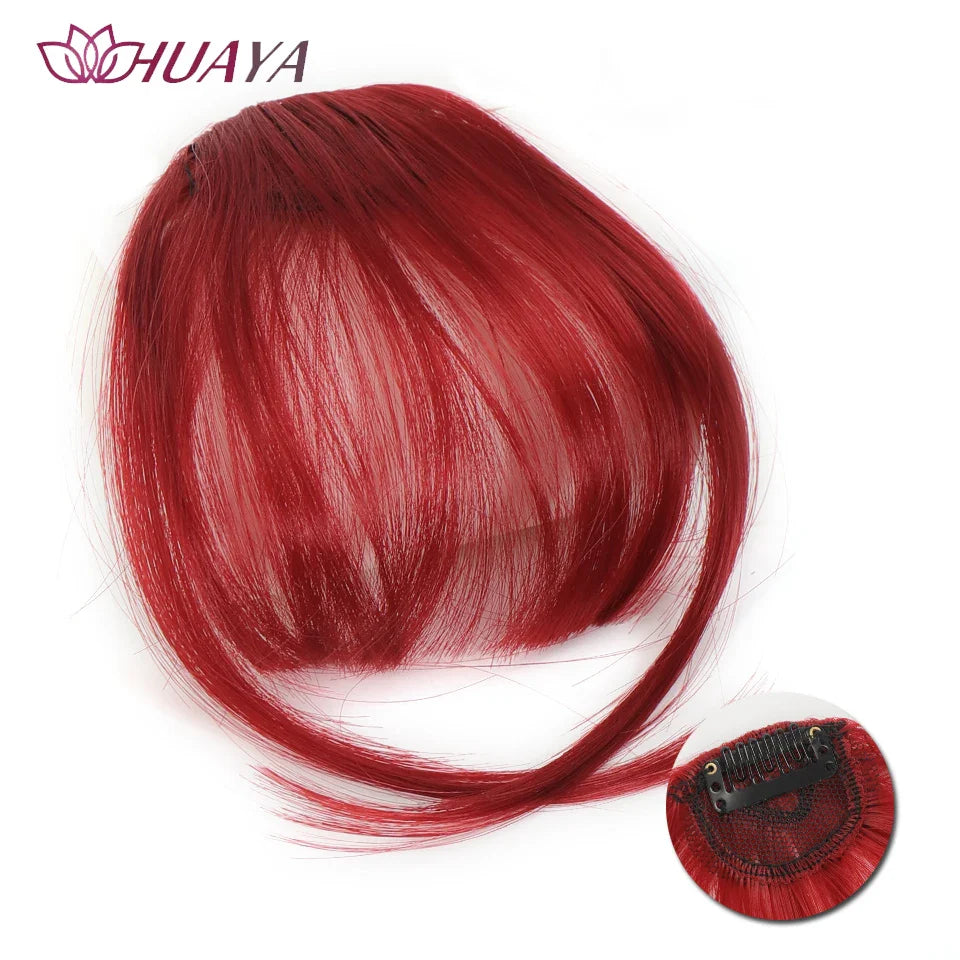 Synthetic Air Bangs Clip-In Hair Extension - Invisible Natural Front Fringes Fiber Hair Accessory