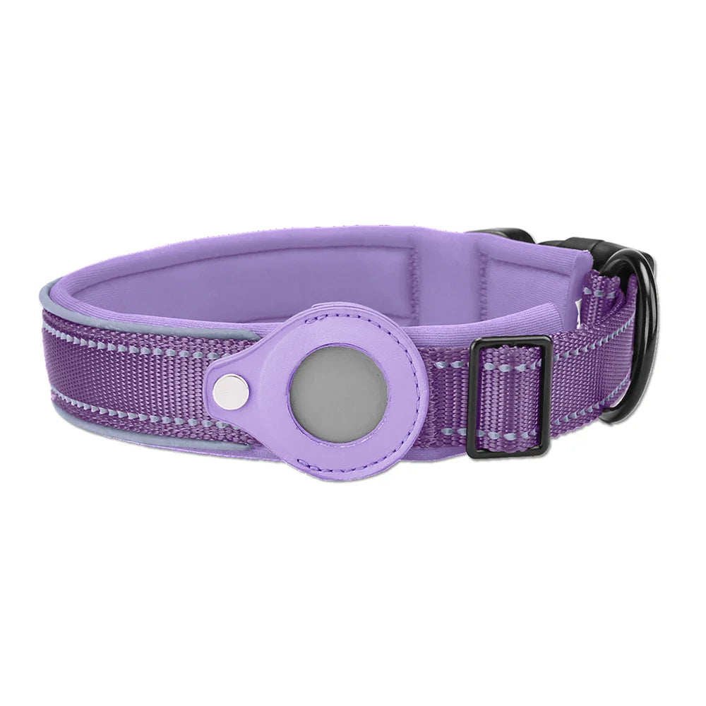 Reflective Padded AirTag Dog Collar – Integrated AirTag Holder for Small, Medium & Large Dogs