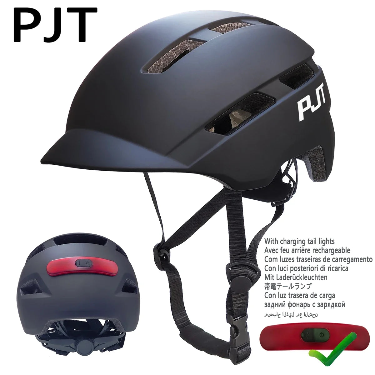 USB Rechargeable Cycling Helmet with Built-in Taillight – In-Mold MTB Mountain & Road Bike Safety Helmet for Sports Riding