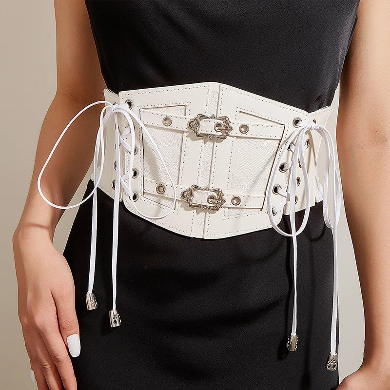 Plus Size Lace Corset Belt - Women's Elastic Stretch Goth Punk Waistband for Dresses & Outfits