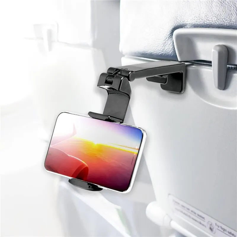 Airplane Phone Holder Stand – Portable, Foldable, Rotatable Mobile Mount for Travel, Desk, and Flight Seat Support