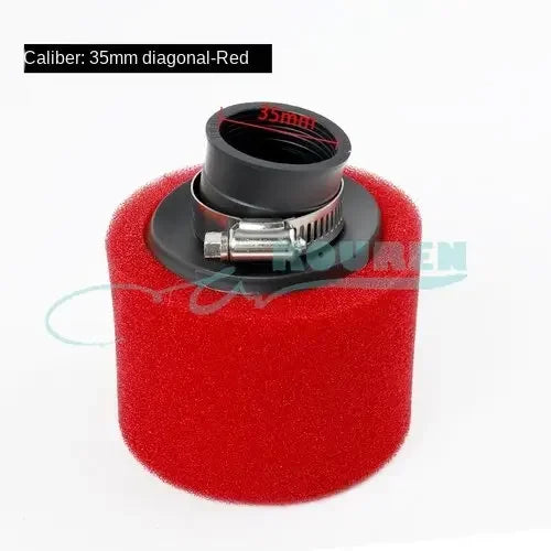 35–60mm Foam Air Filter – Red Elbow Neck Sponge Cleaner for Scooter, Dirt Bike, Motorcycle | Kayo BSE Compatible