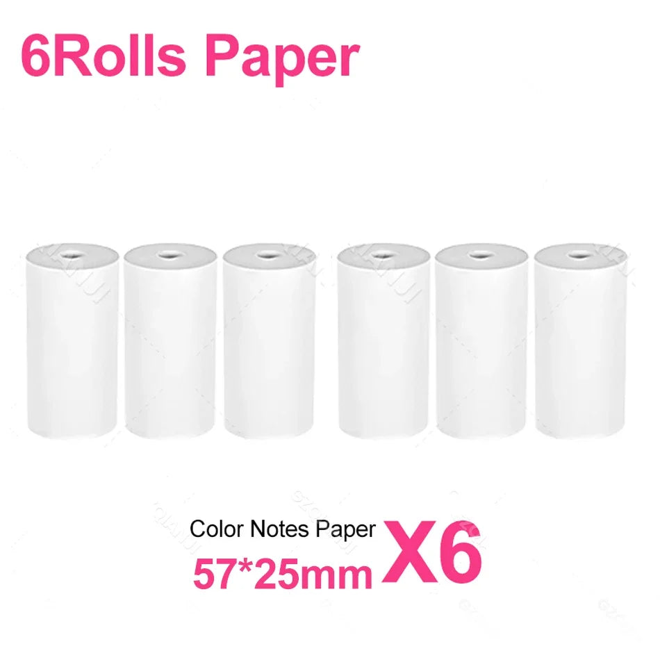 57x25mm Thermal Label Paper Rolls - Adhesive Sticker Refill for Mini Printers & Kids Instant Cameras