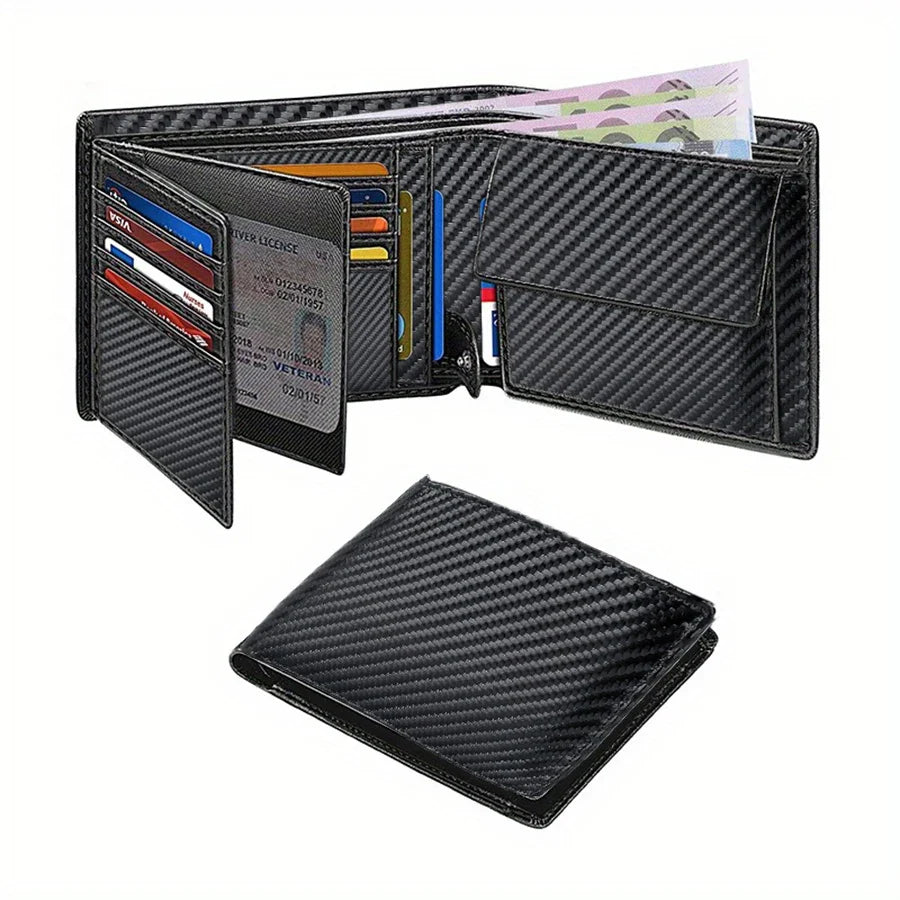 Men’s RFID Blocking Slim Wallet – Multi-Functional Credit Card Holder with 15 Card Slots, Compact Minimalist Wallet for Everyday Use