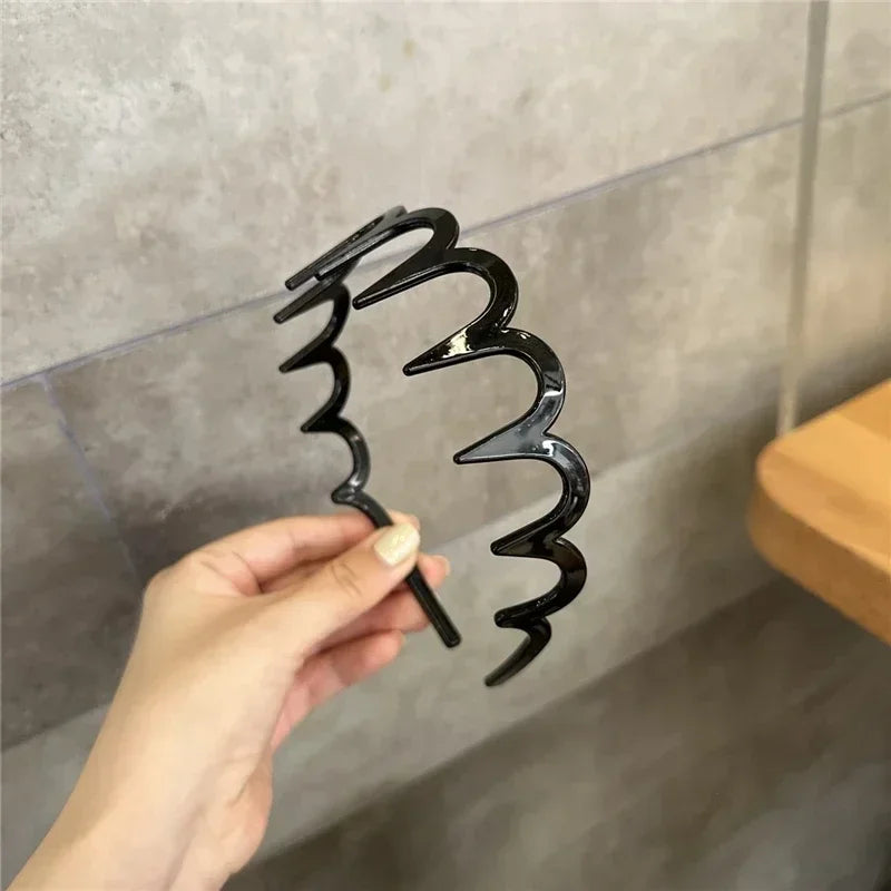 Fashion Wave Headbands for Women β Solid Color Toothed Non-Slip Hair Bands, Face Wash & Sports Hairbands, Hair Accessories for Girls