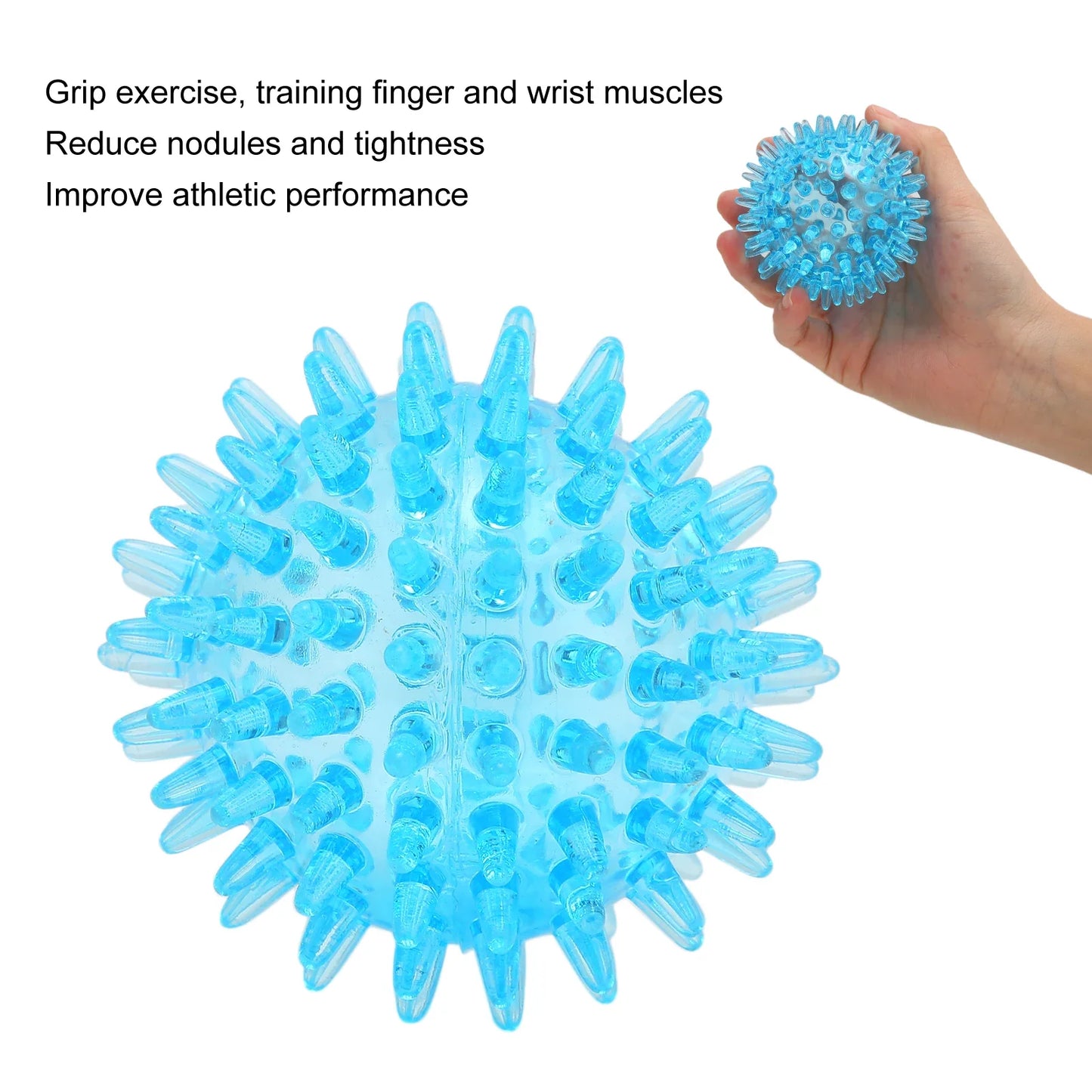 Spiky Hollow Massage Ball – Soft Transparent Stress Relief & Hand Wrist Strength Recovery Exercise Ball
