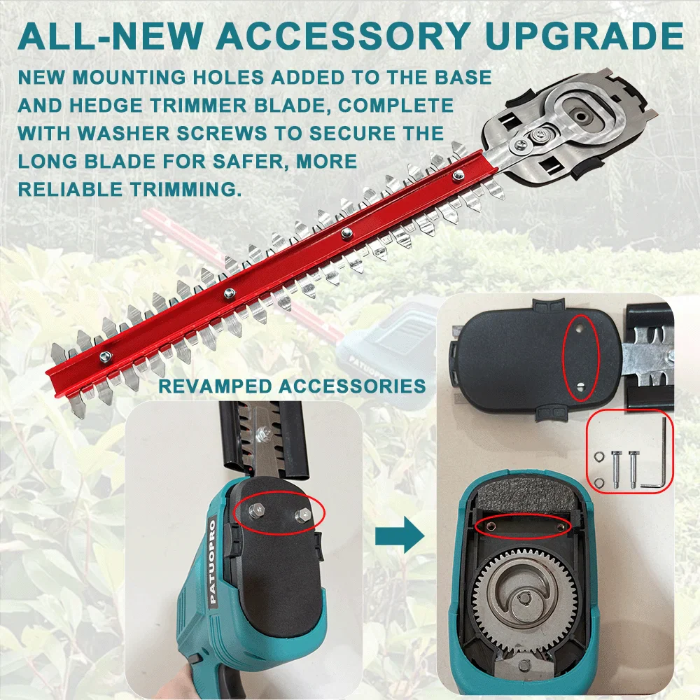 2-in-1 Cordless Electric Hedge Trimmer & Grass Shears 21V Garden Cutter for Makita 18V Battery (Tool Only)
