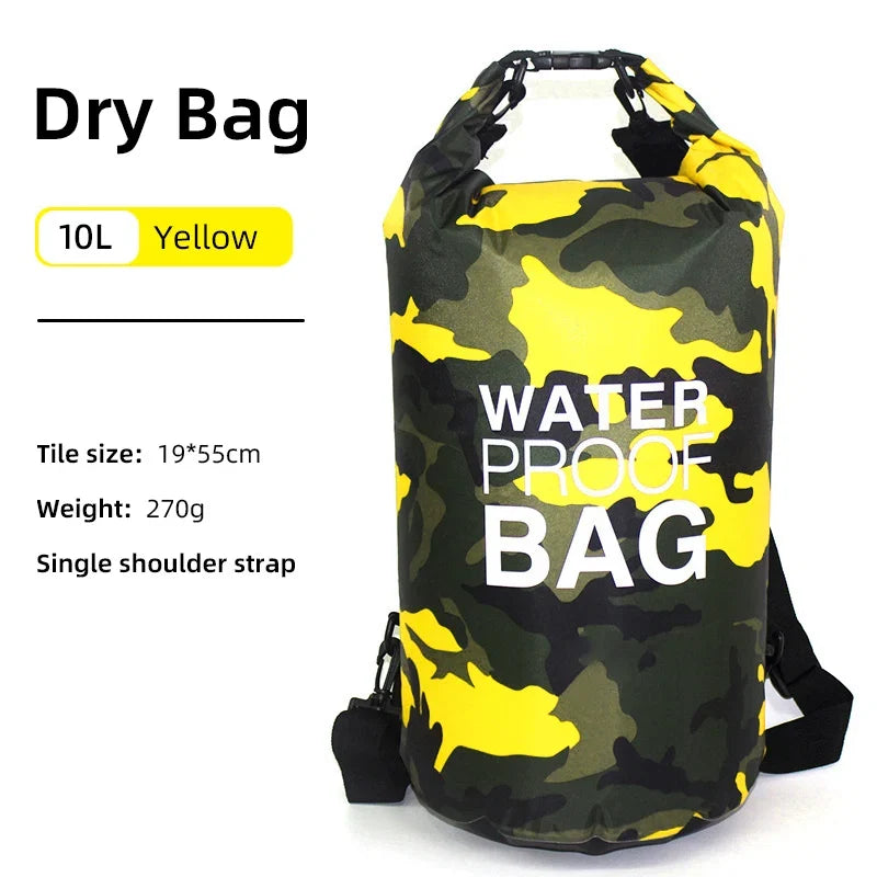 Waterproof Dry Bag - 10L/20L Storage Pack for Swimming, Trekking, Rafting, Kayaking & Boating