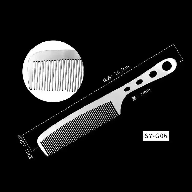 Ultra-Thin Titanium Steel Hairdressing Comb – Professional Men’s Point-Tail Hair Styling Brush