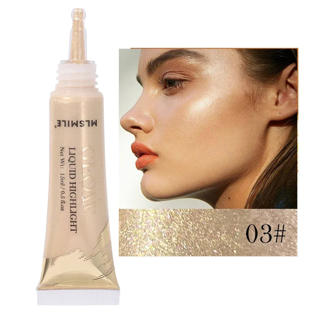 Liquid Highlighter Makeup – Pearlescent Face & Body Contour Glow, Brightening Bronzer Shimmer Illuminator Cosmetics