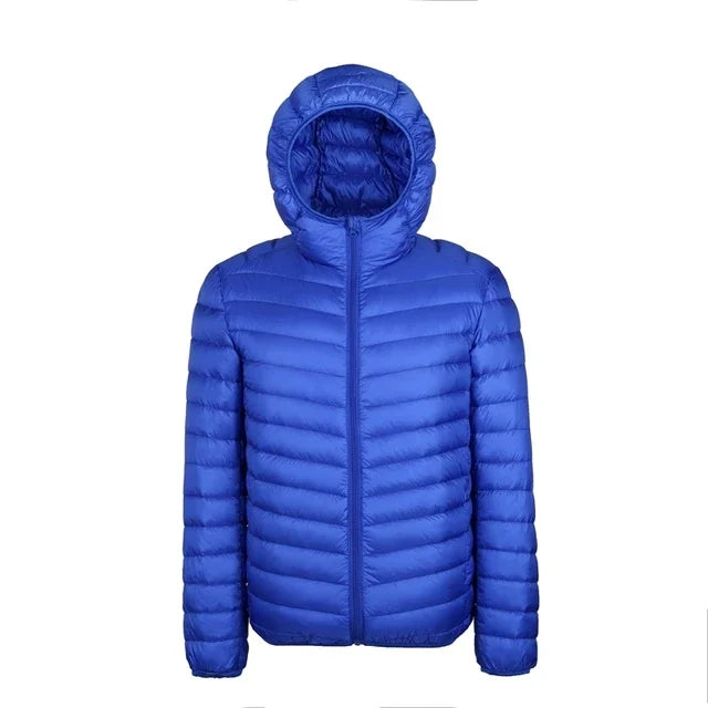 2024 Men’s Ultra-Light Down Jacket – 90% White Duck Down Hooded Thermal Feather Coat