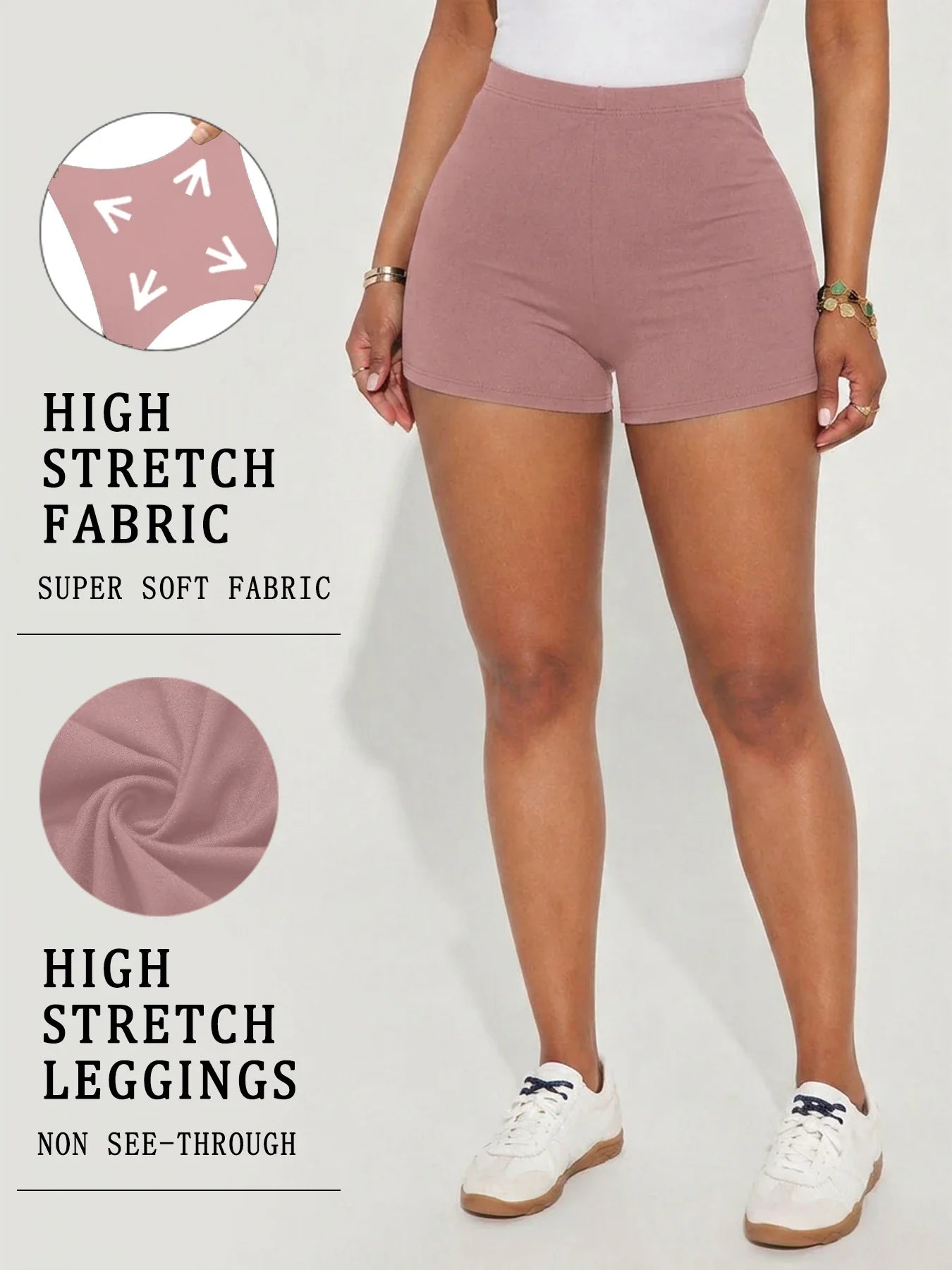 Women’s High Elasticity Biker Shorts – Super Soft Push Up Yoga, Running & Gym Fitness Activewear Shorts