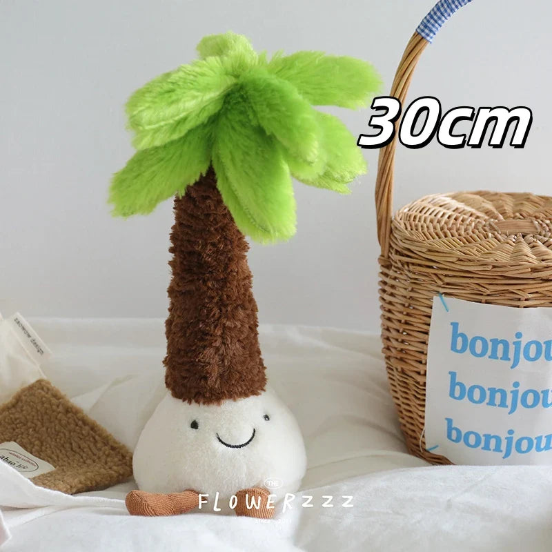 JELLYCAT Lemonade Coconut Plush – Soft Palm Tree & Red Coral Plush Toy, Cartoon Doll for Home Decor & Christmas Gifts