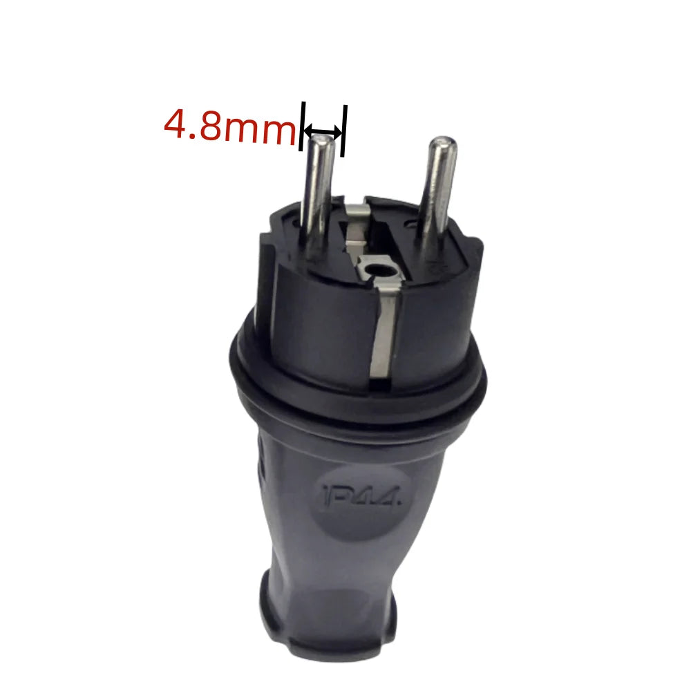 France Waterproof 16A Schuko Male Plug to Female Socket Adapter – 250V 4000W Industrial Electrical Power Connector, Heavy Duty Waterproof Plug Socket