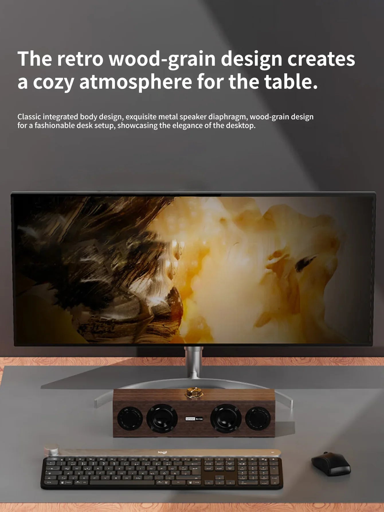 Lenovo C02 Multimedia Bluetooth Speaker – Wired & Wireless Retro Dual-Mode Subwoofer for TV, Computer & Mobile Devices