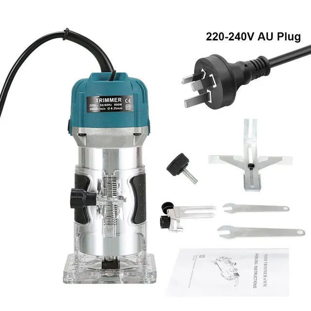 800W 30000RPM Electric Wood Router β 1/4 Inch Woodworking Trimmer & Carving Milling Tool