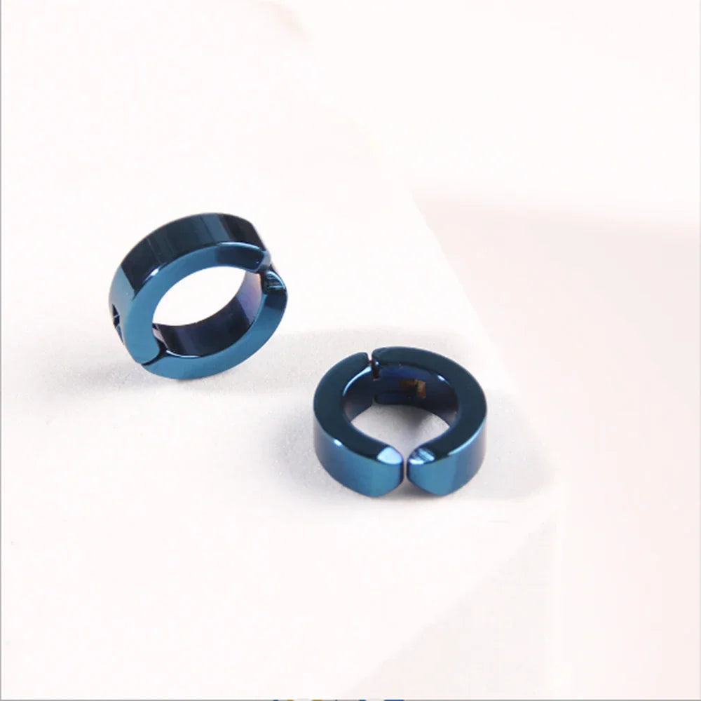 Personalized Punk Stainless Steel Ear Clips for Men – Stylish Non-Piercing Earrings