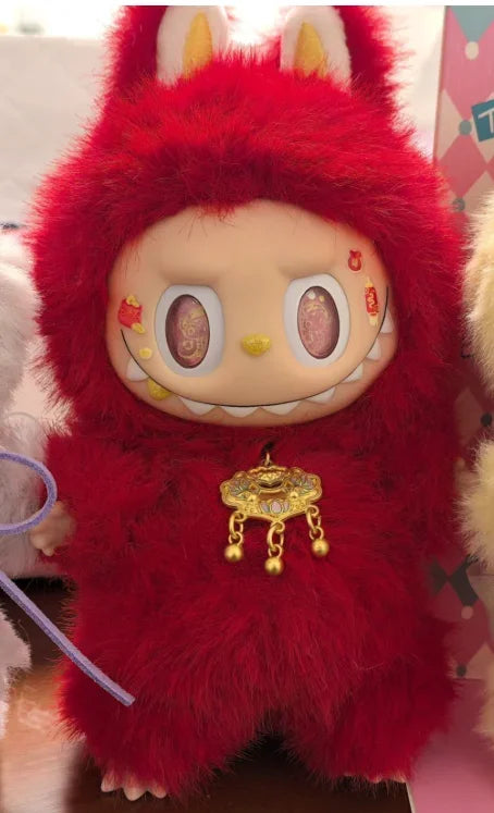 17cm Pop Labubu Pink Leader Butterfly Eye Angel Vinyl Doll Pendant β Cute Zimomo Ornament, Holiday Gift Toy